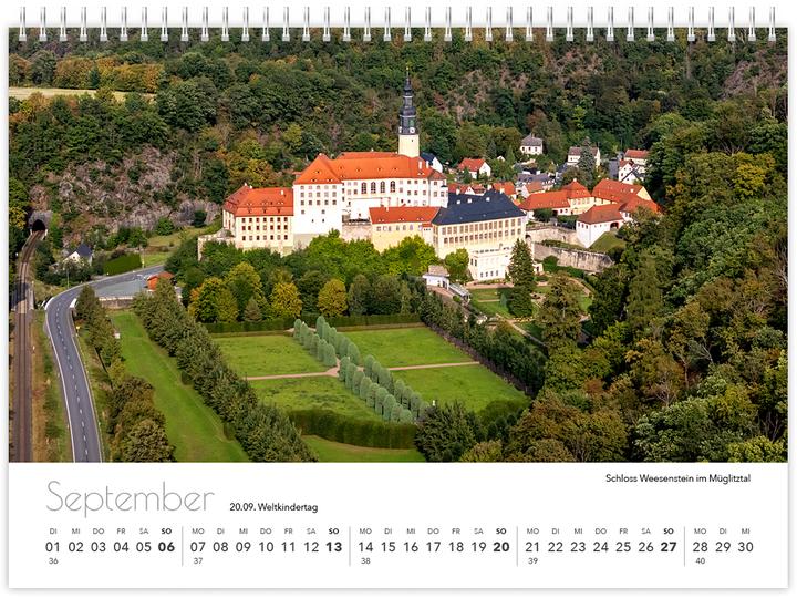 Produktbild Kalender Sachsen von oben kompakt 2026 (21 x 15 cm, Kein Einband, Deutsch)