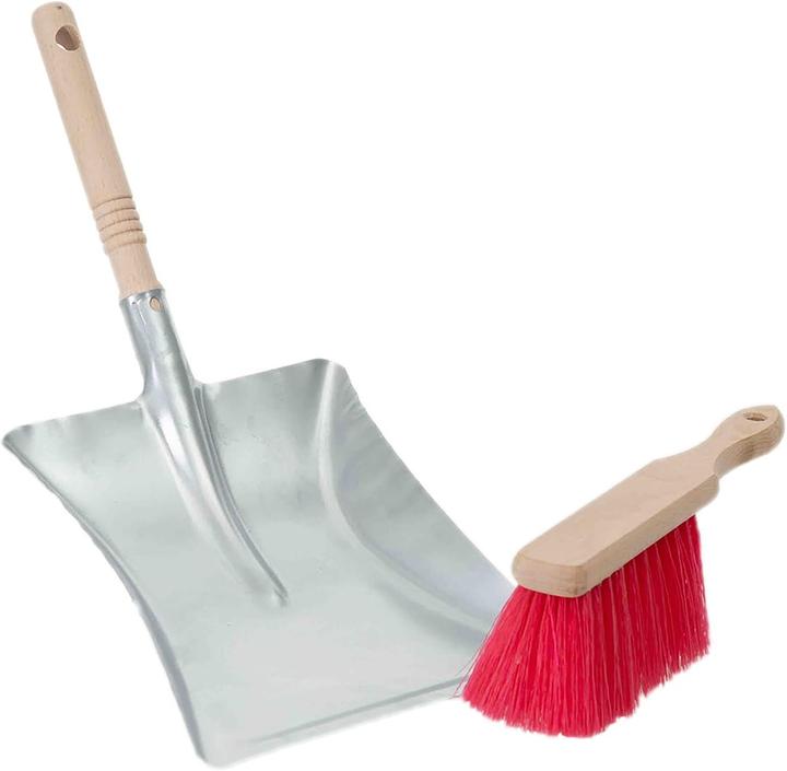 Novaliv Kehrgarnitur mit Handfeger Langer Stiel I 45 cm I Elaston I Kehrschaufel Set Kehrset Handkehrset (1 Stk.)