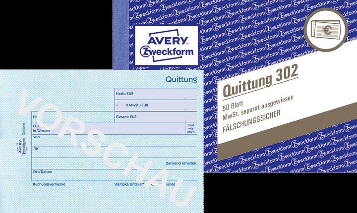 Actual product image Avery Receipt form (50 x)