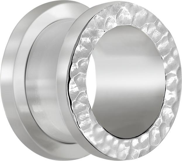 Image du produit Star Piercing Flesh Tunnel argent martelé (sans laiton, Acier chirurgical 316L)