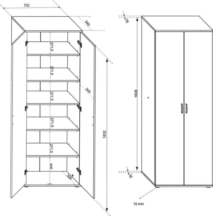 Immagine prodotto Inter Link Arconati (70 x 34 x 189 cm)