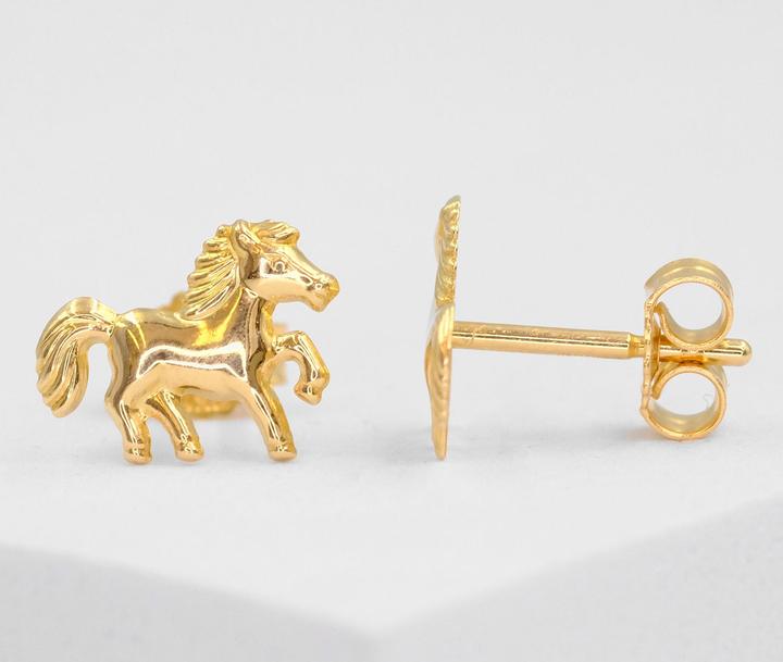 Produktbild Muau Stud earrings horse yellow gold 750, 9mm (750/18K Gelbgold)