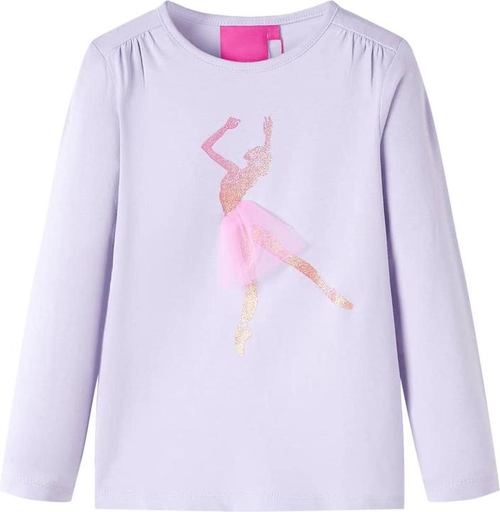 Actual product image VidaXL Children's long-sleeved shirt light lilac 140,Material: 95 % cotton. 5 (140)