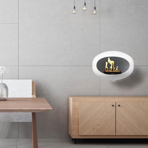 Image du produit Le Feu Cheminée Bio Ethanol Wall - Blanc (52 x 35 x 35 cm)