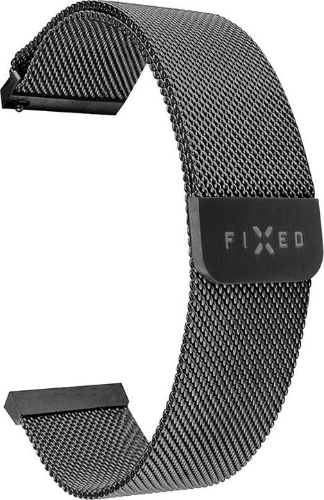 Produktbild Fixed Mesh metal rem til Smartwatch Universal 22 mm Sort (22 mm, Edelstahl)