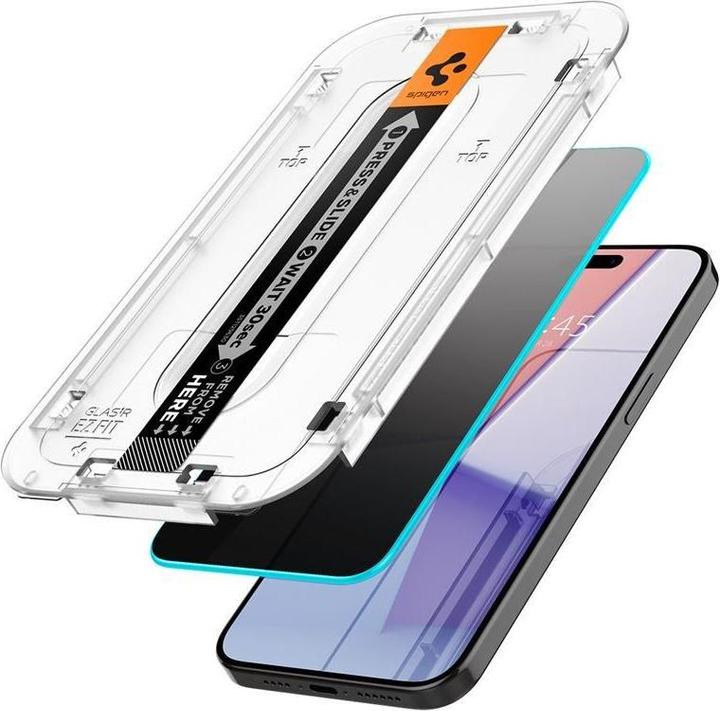 Produktbild Spigen GLAStR EZ FIT Privacy HD Entworfen fur iPhone 15 Pro Premium gehartetes Glas Displayschutzfolie