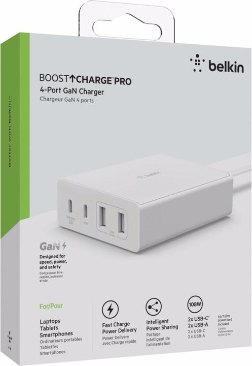 Produktbild Belkin Boost Charge Pro 4-Port GaN Charger (108 W)