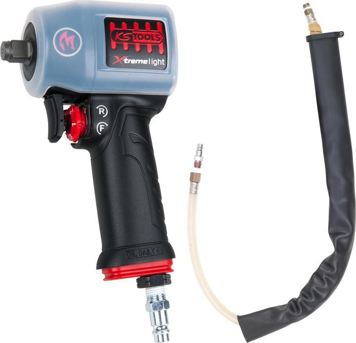 KS Tools 1/2" miniMONSTER Xtremelight High Performance Pneumatic Impact Wrench 1.390 Nm with Protective Co... (Air blast)