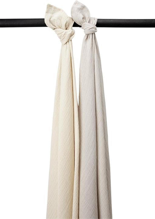 Meyco Baby Uni swaddle - pack of 2 - pre-washed muslin - soft sand/greige - 120x120cm (120 cm, 14400 cm)