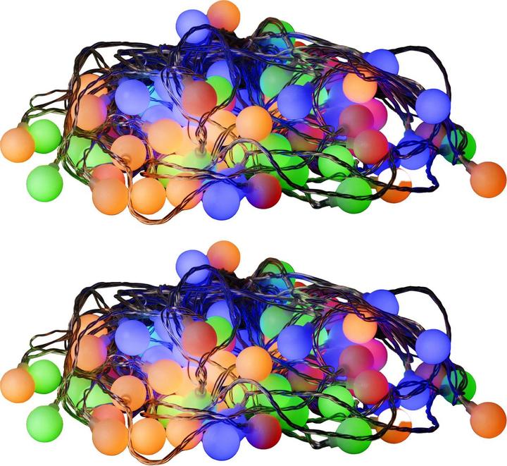 ProGarden Set of 2 colourful LED fairy lights with 80 balls, L 16m (16 m)
