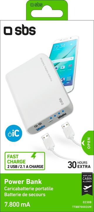 Actual product image SBS Power Bank 7.800 mAh for tablet and smartphone (7000 mAh, 25.90 Wh)