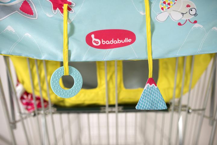 Image du produit Badabulle Housse de siège pour chariot de supermarché - Animaux de montagne (Siège de table)