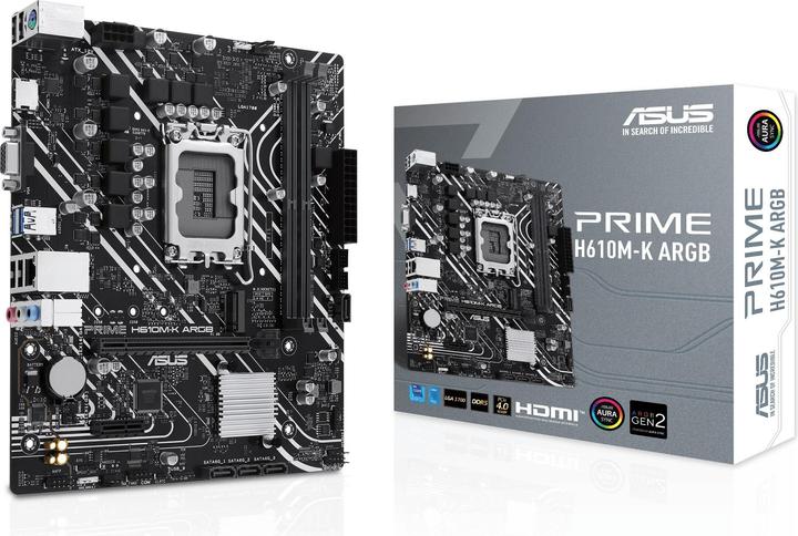 Productafbeelding ASUS MB PRIME -K ARGB Intel,1700,DDR5,mATX (LGA 1700, Intel H610, mATX)