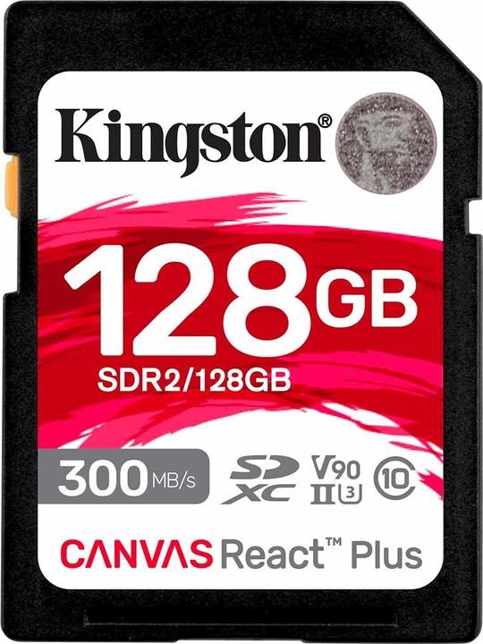 Kingston Canvas React Plus SDXC (128 GB, SDXC, U3, UHS-II)