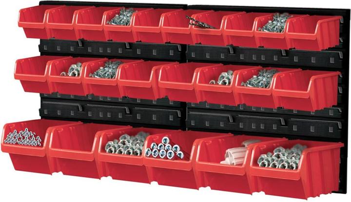 Produktbild Kistenberg Hängewand mit 24 Werkzeugkästen ORDERLINE 800x165x400 (Kunststoff)