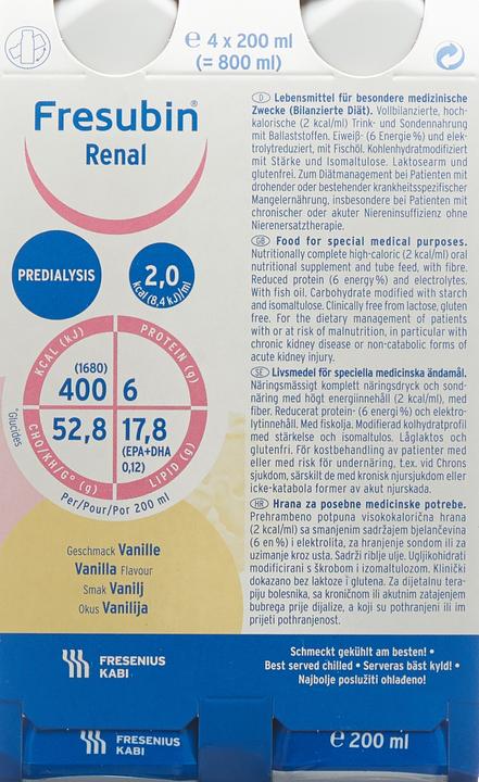 Actual product image Fresubin renal vanilla (4x200ml) (Vanilla, 992 g)