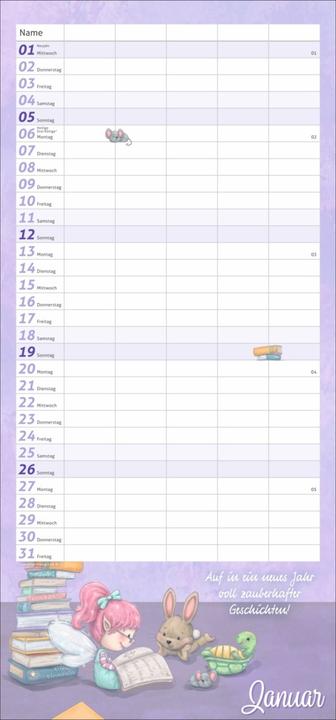 Actual product image times&more Magic creatures family planner 2025 (21 x 45 cm, Hardcover, German)