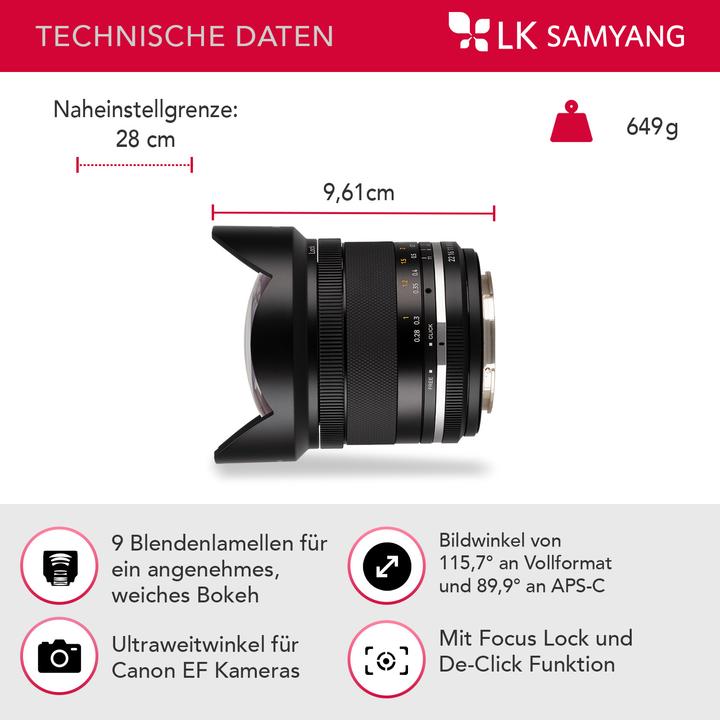 Actual product image Samyang 14mm f/2.8 MKII Canon EF (Canon EF, APS-C / DX)
