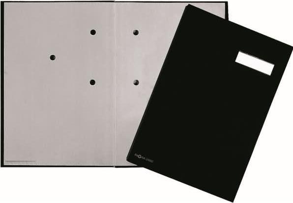 Actual product image Pagna Signature folder DIN A4 linen black grey 5 compartments (A4, 1 x)