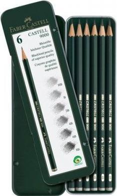 Actual product image Faber-Castell 9000 (2 mm, HB, B, 2B, 4B, 6B, 8B, 6 x)