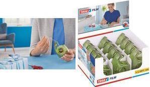 Actual product image tesa ecoLogo Easy Cut hand dispenser, green, in counter display