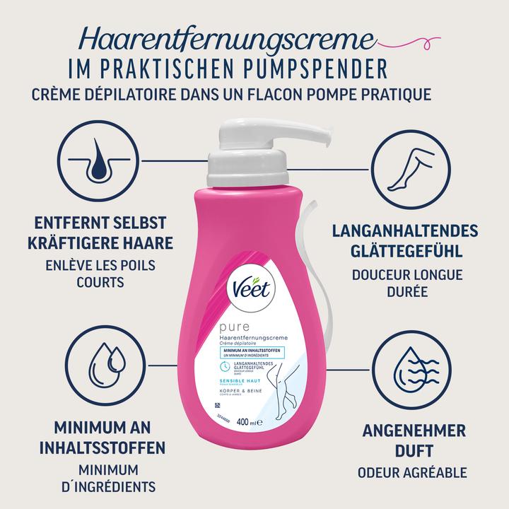 Image du produit Veet épilation rapide et efficace pour une peau lisse et soyeuse, 400 ml (400 ml, 1 x, 400 g)