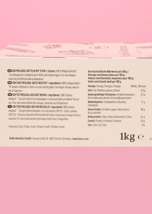 Valori nutrizionali e ingredienti KoRo Medjool (1000 g)