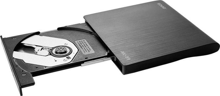 Image du produit Savio AK-59 Enregistreur CD/DVD externe ultraplat R/RW - USB-C/USB-A noir (Graveur de CD, Graveur de DVD)