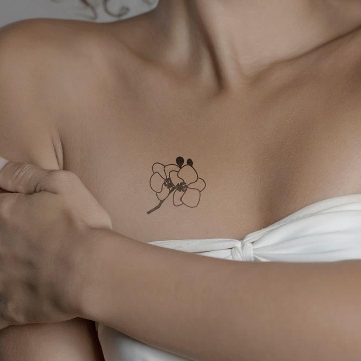 Produktbild minink Temporäres Tattoo – Orchidee mit Stiel