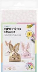 Produktbild Folia Bastelset Papiertüten-Set Häschen braun/rosa/weiss 9 St. (Geschenktüte, 9 x)