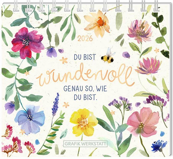 Produktbild Mini-Kalender 2026 Du bist wundervoll (11 x 10 cm, Deutsch)