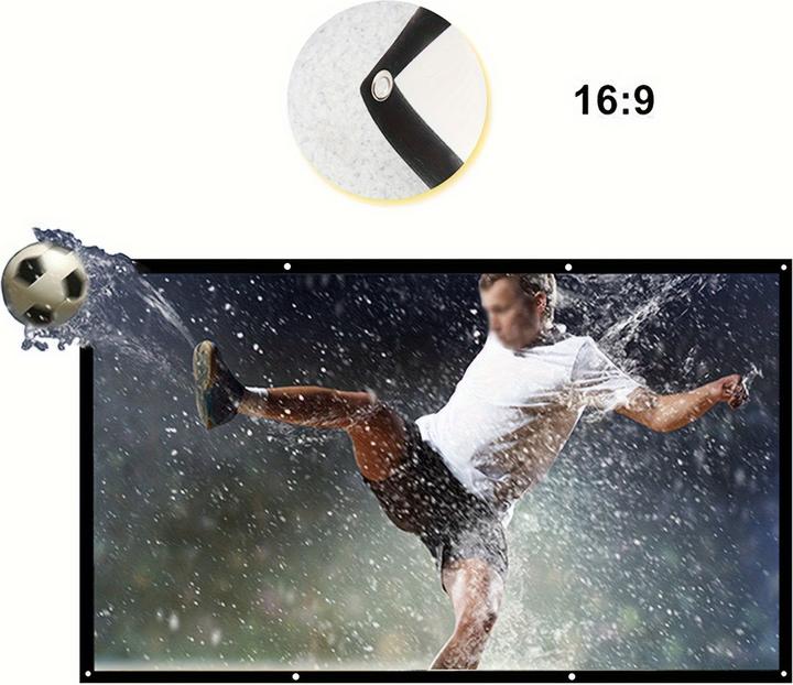 Immagine prodotto PhoneLook Doppelseitige 16:9 Projektionsleinwand mit pflegeleichtem, bügelbarem Stoff (60 Zoll, 152 cm) (60", 16:9)