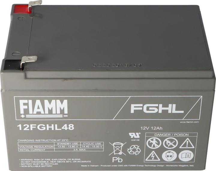Image du produit Fiamm 12FGHL48 Batterie au plomb PB 12 volts 12000mAh avec contacts Faston 6,3mm (12 V, 12 Ah)