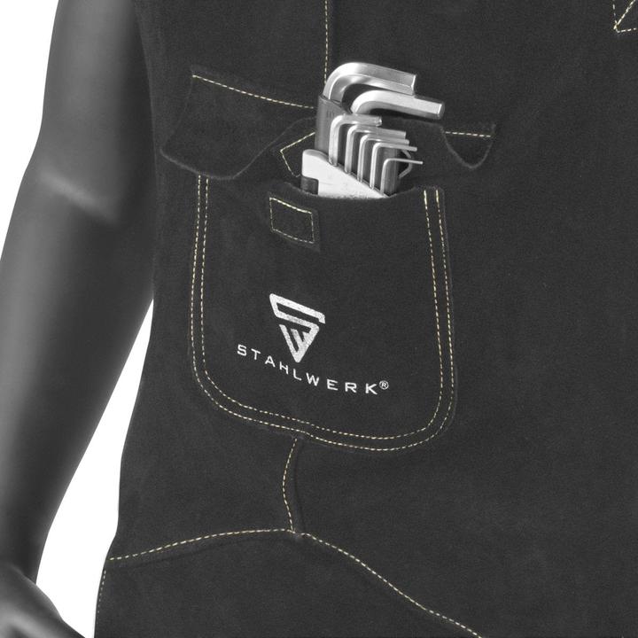 Produktbild Stahlwerk Schweisserschürze Schwarz Aus Hochwertigem Spaltleder (XL)