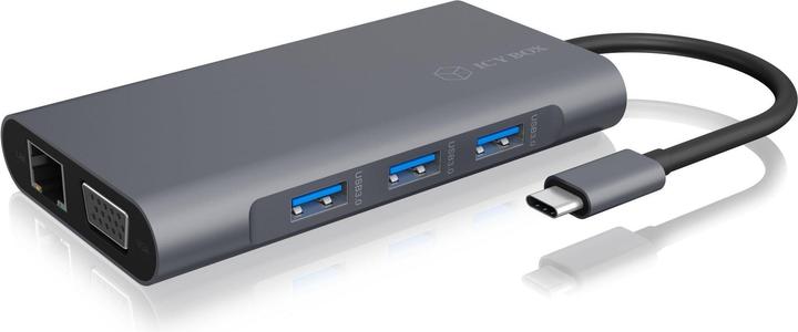 Icy Box IB-DK404040-CPD - USB Tipo-C mini Dock PD (USB-C, 10 Porti)