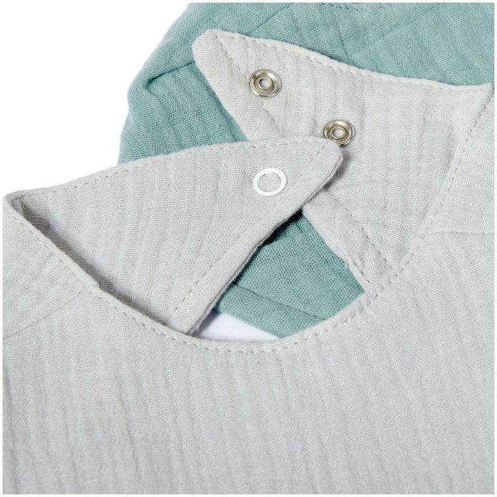 Actual product image nordic coast company Muslin bib set grey & mint