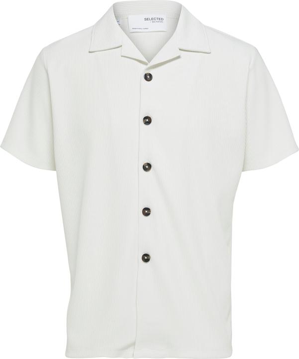 Selected Homme Geripptes cuban collar Kurzarmhemd