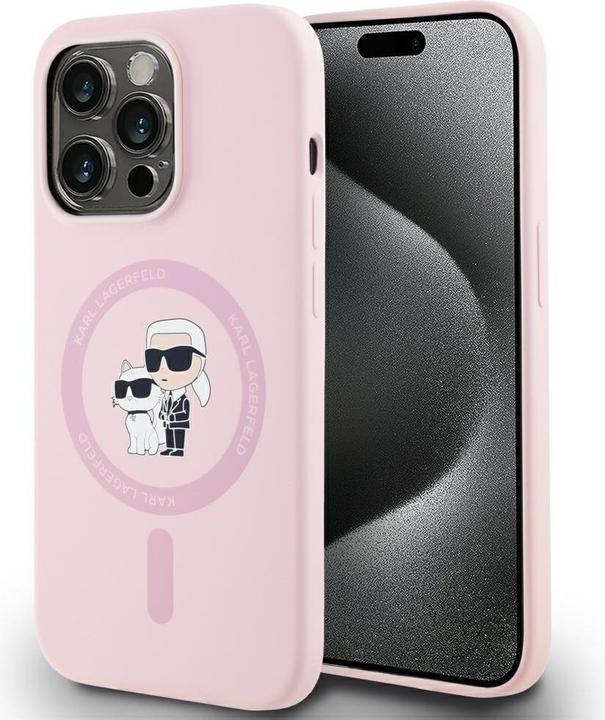 Immagine prodotto Karl Lagerfeld Custodia Liquid Silicone Karl e Choupette MagSafe per iPhone 14 Pro Rosa (Apple iPhone 14 Pro)