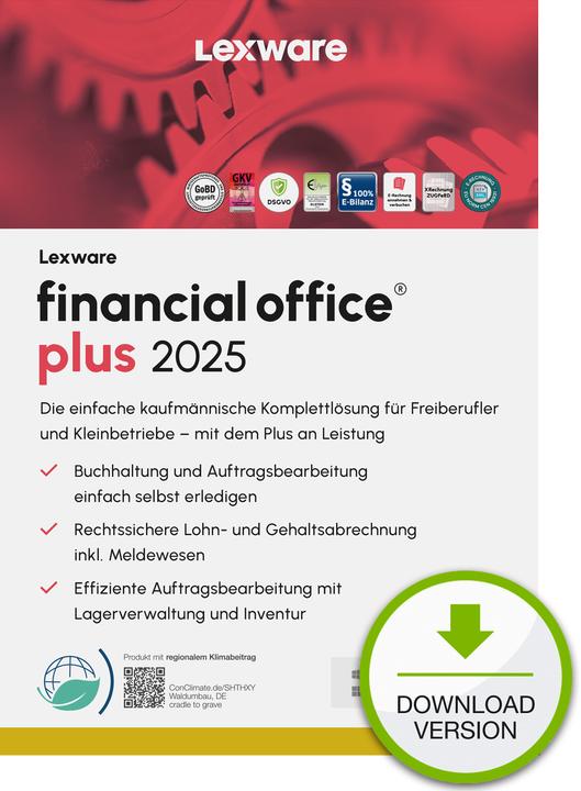 Immagine prodotto Lexware financial office plus 2025 "unbegrenzte Laufzeit" Download (1 Utente, Senza limiti)