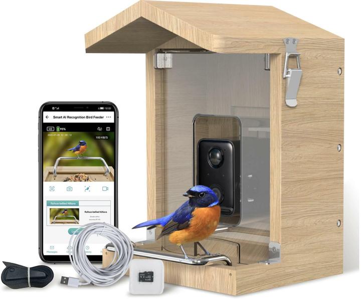 Actual product image Sanilu Clean Sanilu Vogelfutterhaus mit Kamera ohne Solarpanel, Grundfarbe