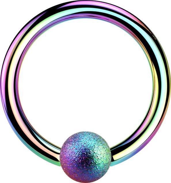 Produktbild Star Piercing Micro Ball Closure Ring farbig gesprenkelt (Chirurgenstahl 316L)