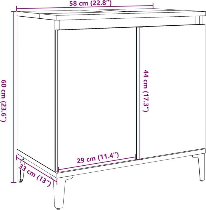 Produktbild VidaXL Unterschrank (58 x 33 x 60 cm)