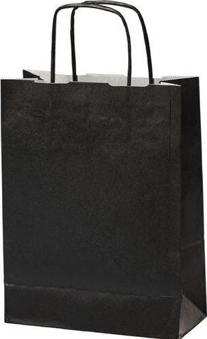 Produktbild Mailmedia Papier-Tragetasche mit Kordel, 3,5 Liter, schwarz Masse: (B)180 x (T)80 x (H)240 mm, aus K