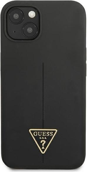 Actual product image Guess GUHCP13SSLTGK iPhone 13 Mini 5.4" Black / Black Solid Silicone Triangle (Apple iPhone 13 mini)