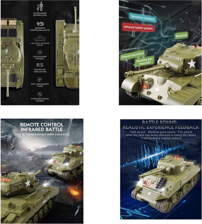 Immagine prodotto Es-toys Heng Long RC Tank Battle Set di 2 1:30