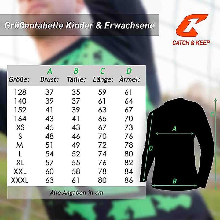 Actual product image Catch & Keep Jersey Kids Adult Keeper Shirt Football Jersey Goalkeeper Jersey Football Top (M)