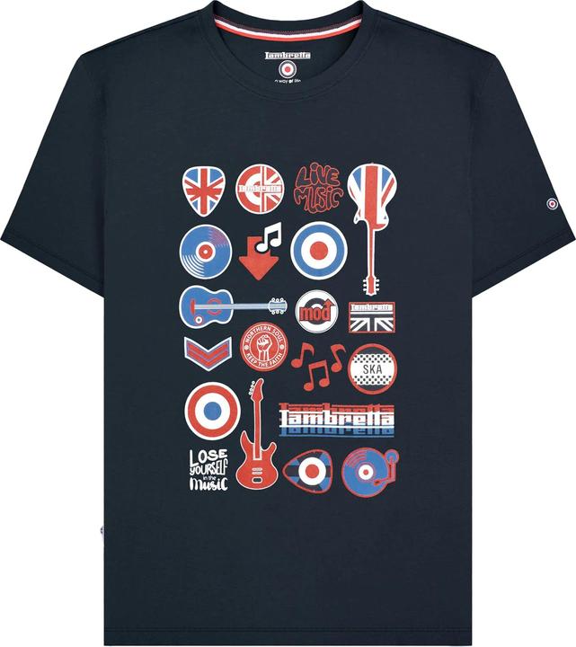 Actual product image Lambretta Mens Music Icons T-Shirt (L)