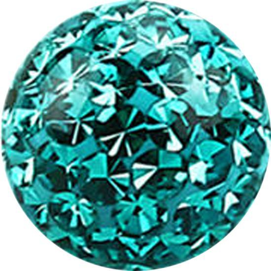 Actual product image Star Piercing Crystal ball turquoise Epoxy protective coating (without brass, Surgical steel 316L)
