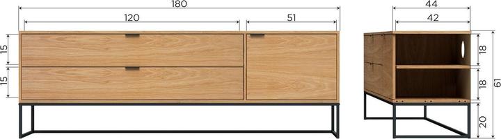 Produktbild Woood Silas (61 x 180 x 44 cm)