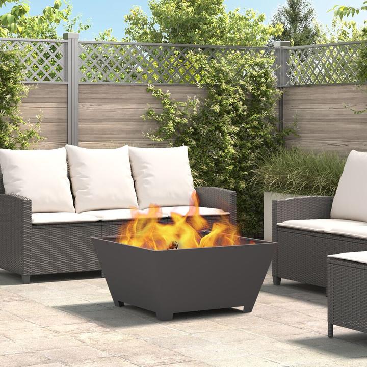 Actual product image VidaXL Fire pit square black 80x80x40 cm steel (80 cm)